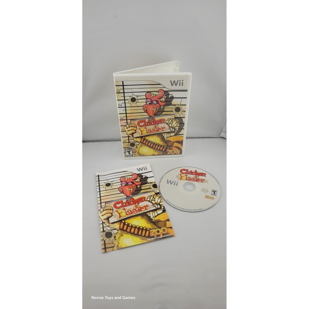 Chicken Blaster (Nintendo Wii, 2009) CIB Complete Tested and Working Great Cond.